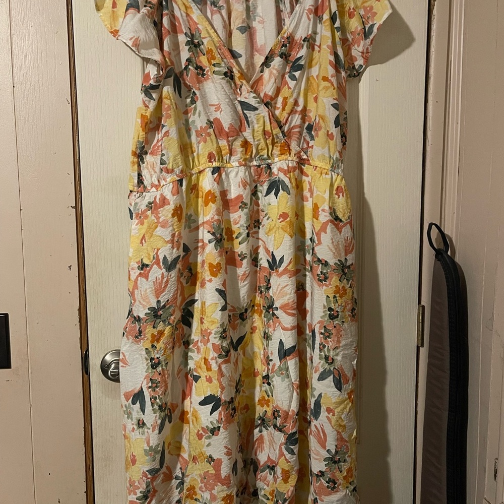 Maurices Floral Midi Dress - Yellow and Orange